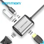 Vention Conversor TFAHB 1xUSB 1xHDMI 1xVGA 1xUSB Tipo-C PD 15cm Gris